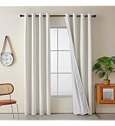 MYSKY HOME - Rideau 100 % opaque - Avec œillets - Rideaux occultants - Mélange de lin - Thermique