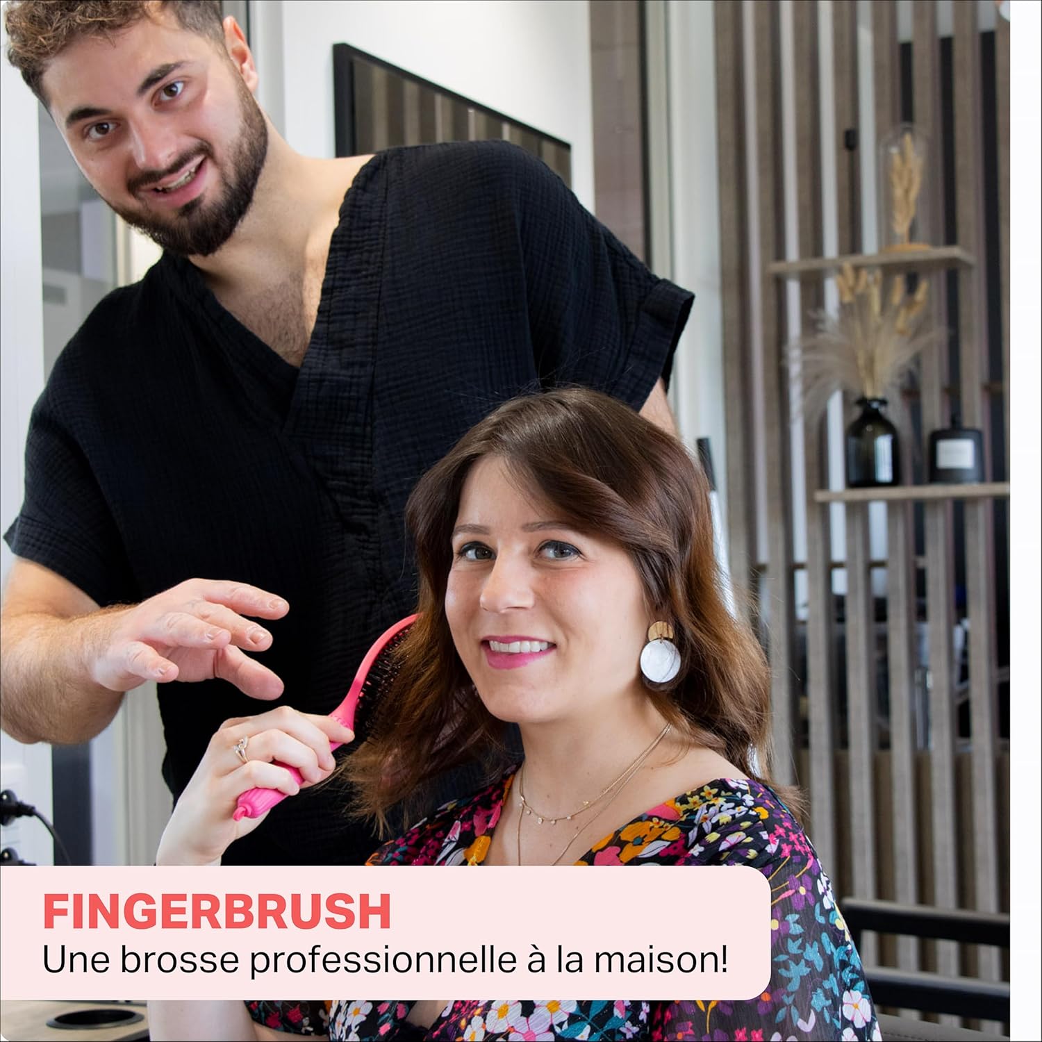 Olivia Garden - Fingerbrush Care Iconic - brosse 22cm - poils nylon & sanglier pour brillance et démêlage