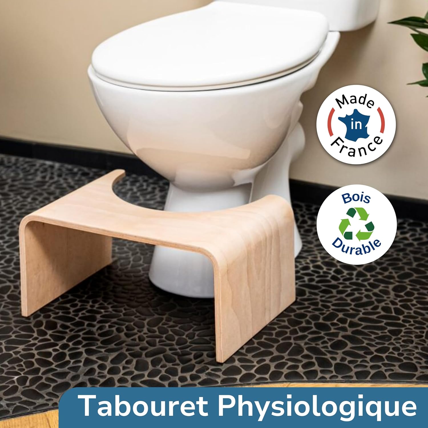 Well Care – Tabouret toilette physiologique bois – adulte – anti constipation – fabriqué France