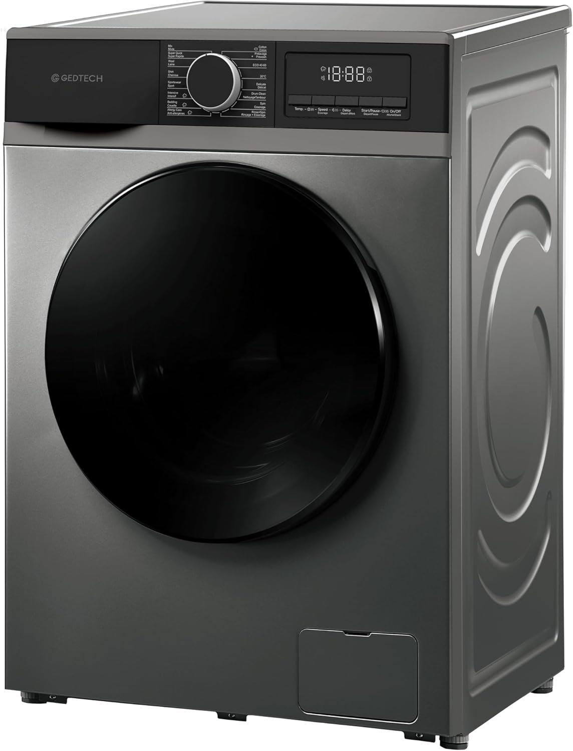 GEDTECH - Lave-linge frontal 12kg, 1400 tr/min, Classe A-20%, 16 programmes GLL121400DG
