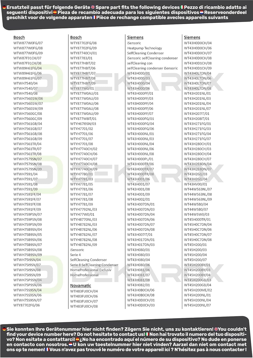 Bosch Siemens - filtres éponge sèche-linge séries 4/8 - lot de 2 - remplacement haute performance - 12007650