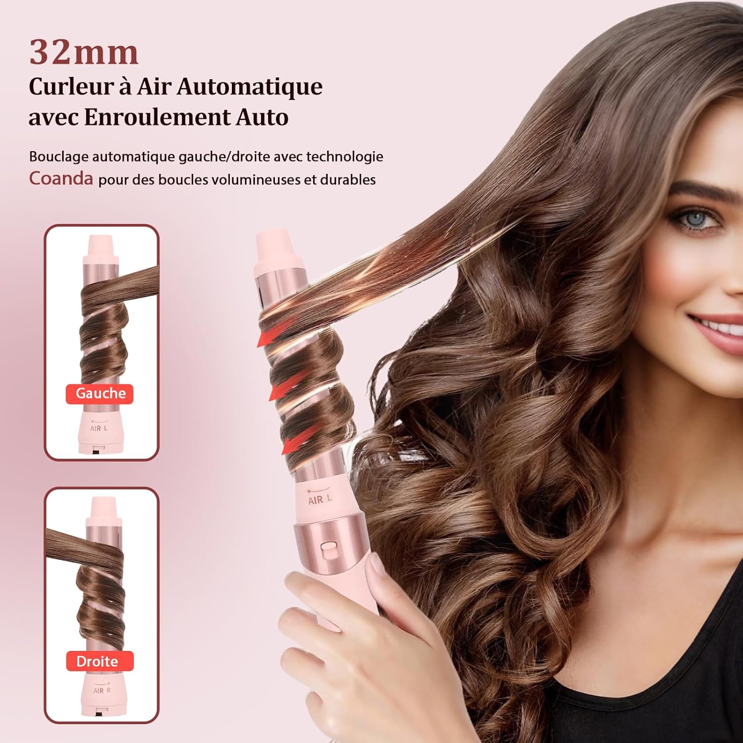 AraSyelon - Styler 6 en 1 - 32/68mm - 110 000 tr/min, ionique, boucleur