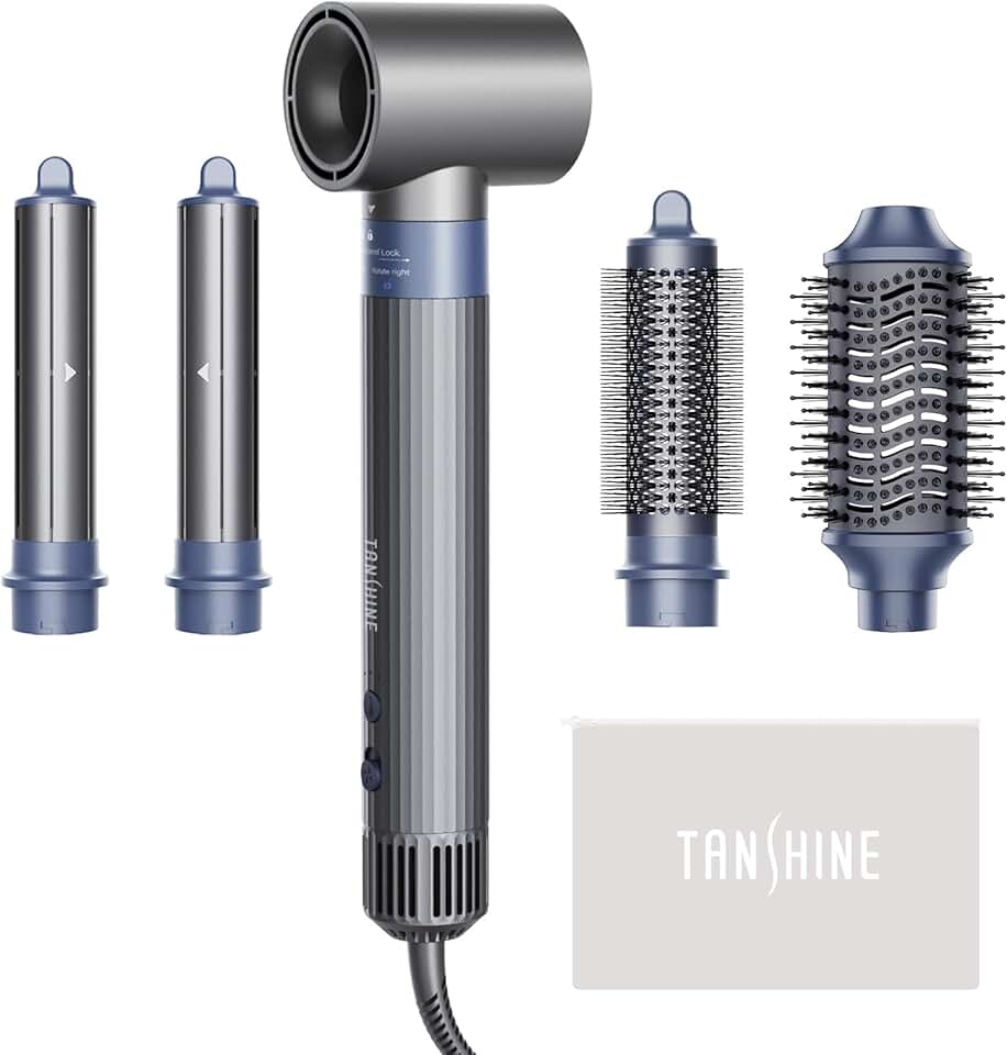 TANSHINE - Air Styler 5 en 1 - 1400W - Ionique, brushing, lissant, boucleur