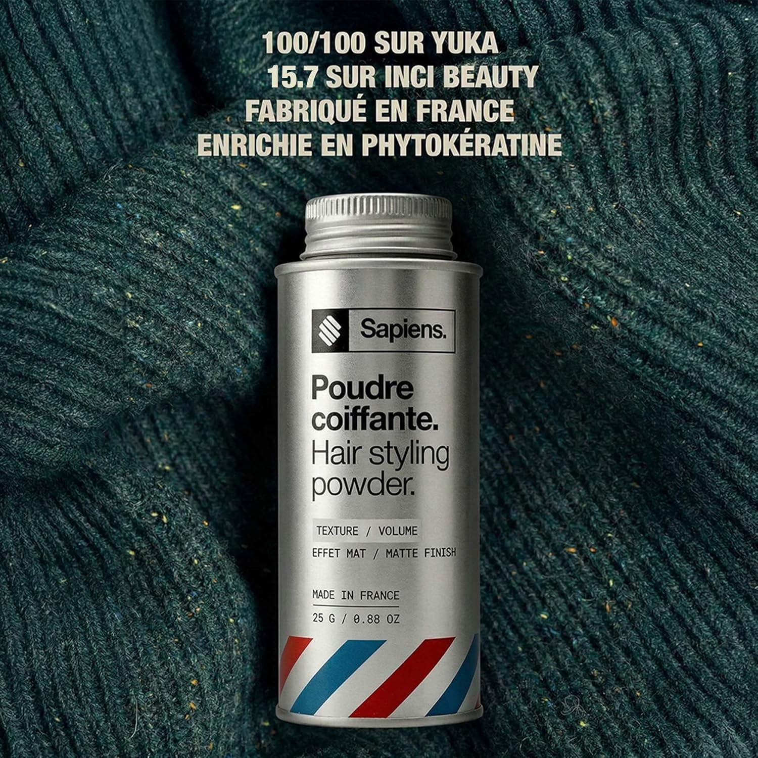 Sapiens - poudre coiffante homme 25g - volume instantané, effet mat