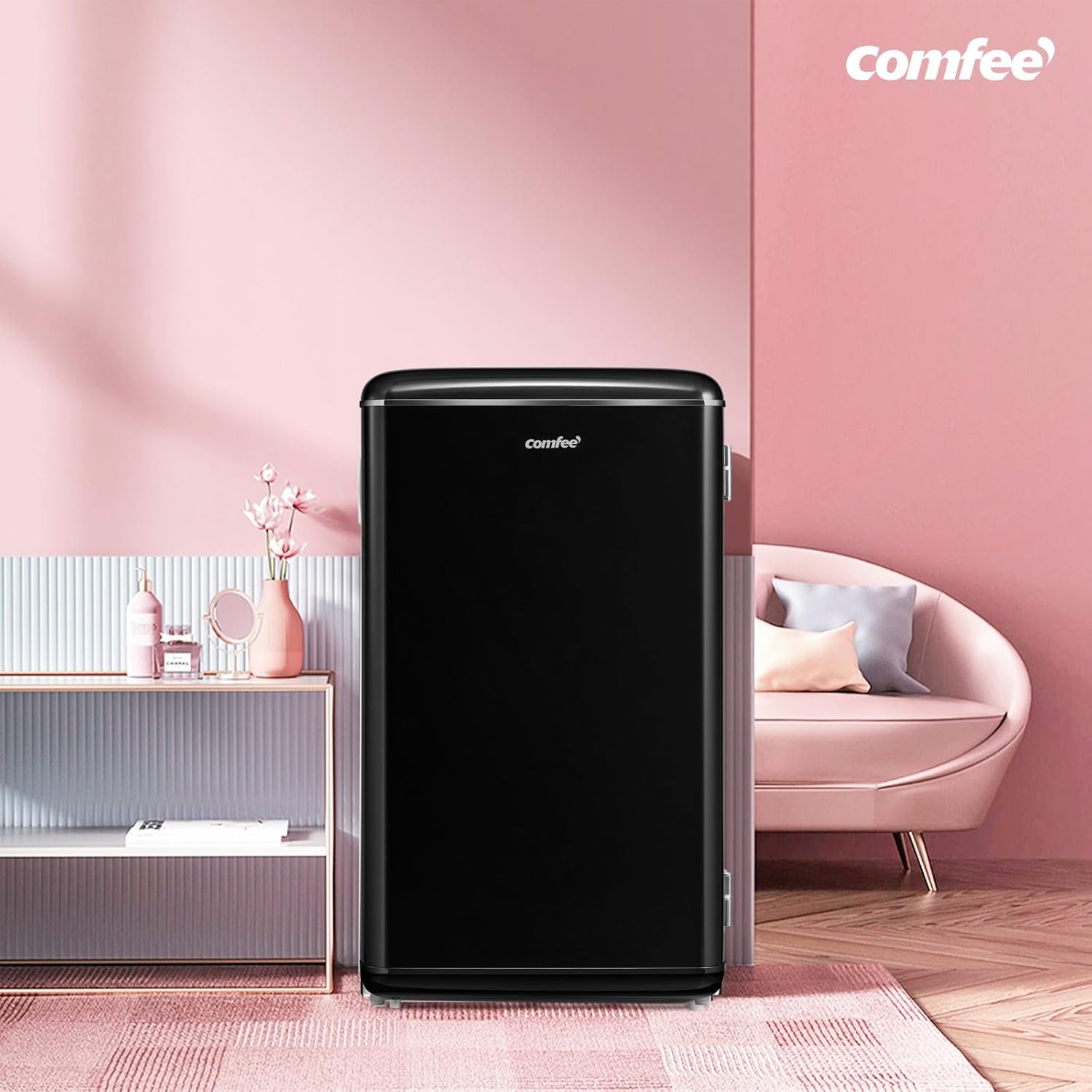 Comfee' - réfrigérateur rétro 93L - sous-plan, LED, thermostat - RCD93BL2EURT(E)