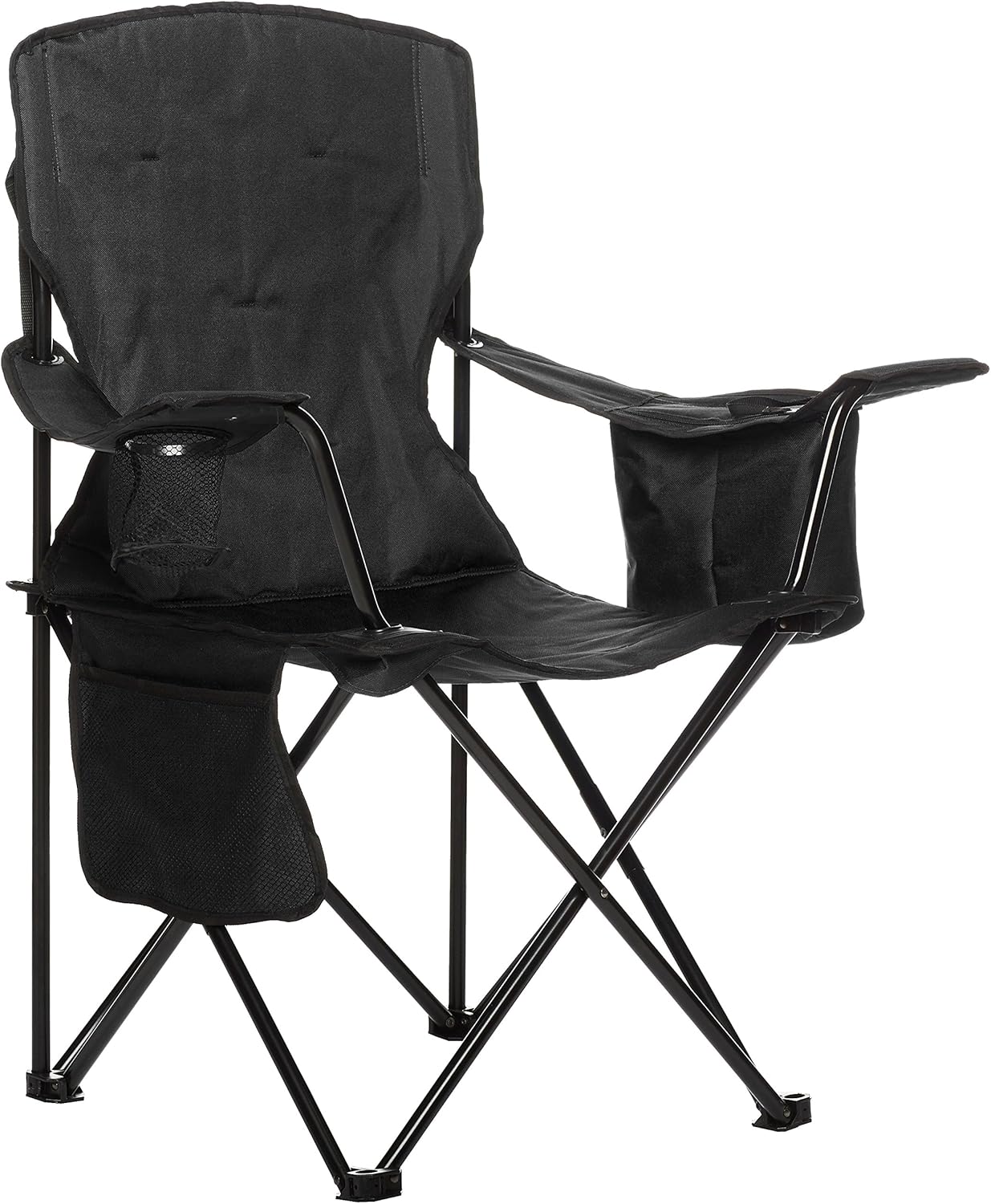 m-dealz Basics - Chaise de camping - dossier haut, poche isotherme, pliable