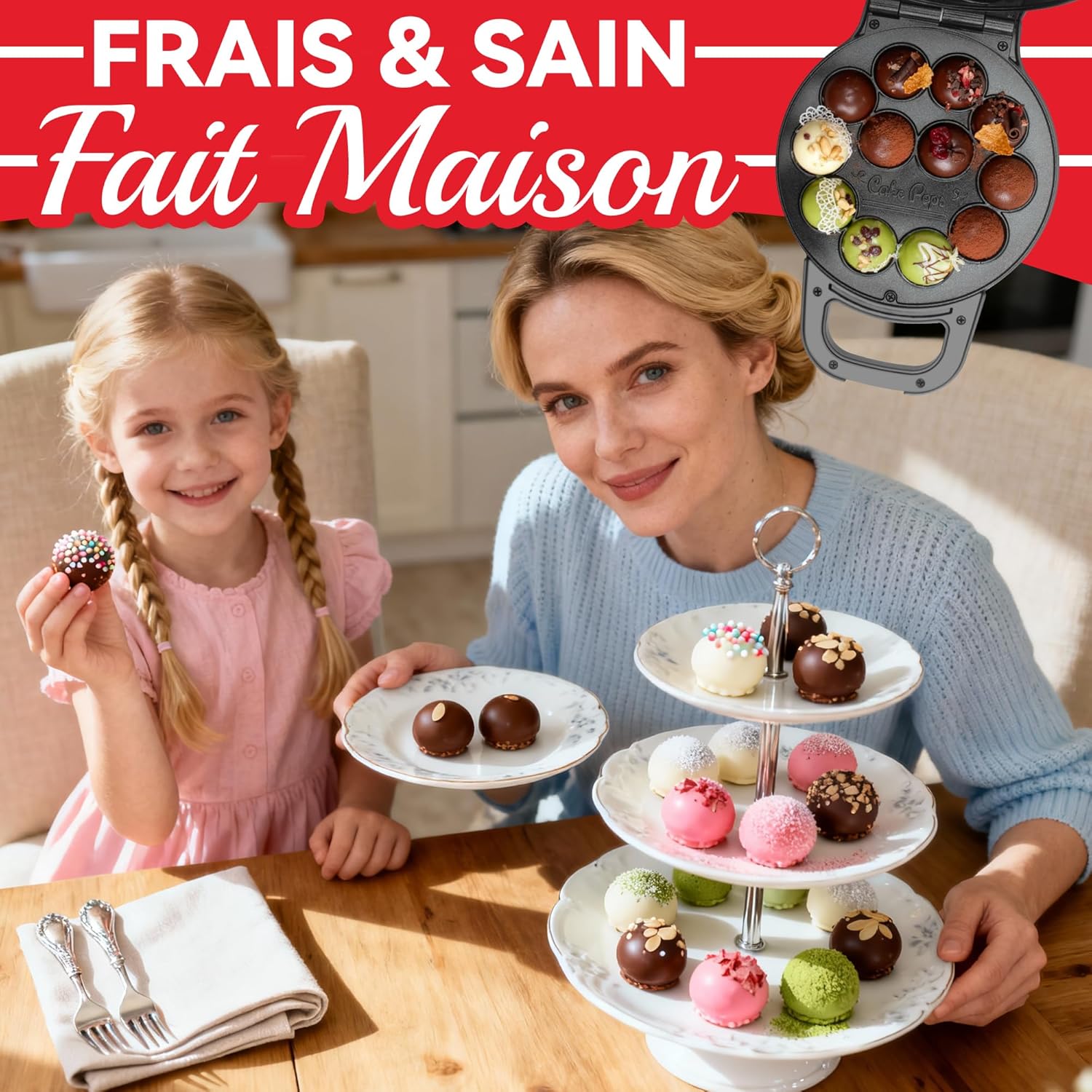 Flip - Cake Pop Maker - 12 x 1,4 cm - céramique, pinceau et recette