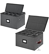 Veronly Lot de 2 boîtes de rangement pour verres à vin, porte-verres à vin