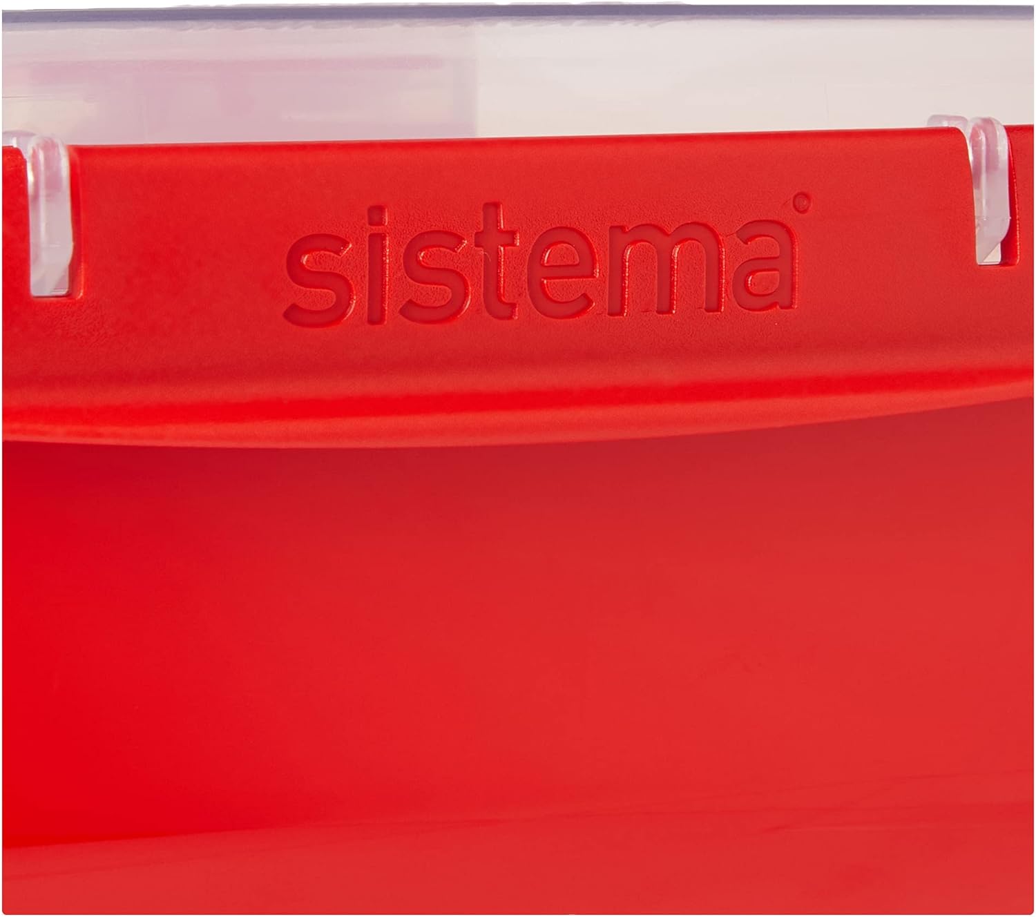 Sistema - récipient micro-ondes rectangulaire - 1,25L - sans BPA, rouge/transparant