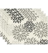 Artoid Mode Lot de 4 sets de table motif fleurs gris dahlias automne été 30 x 45 cm Sets de table de vacances Lavabo