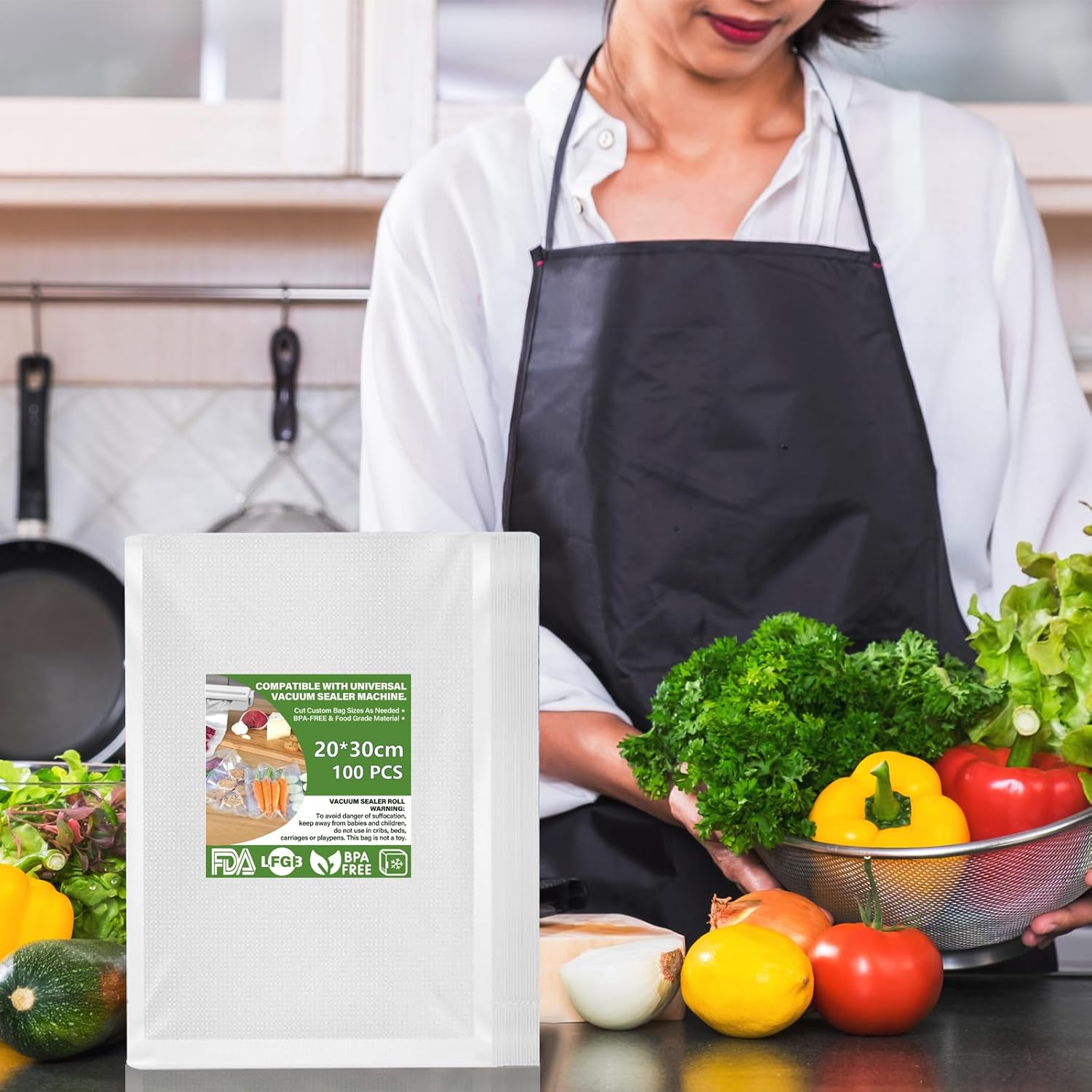 Sac Sous Vide Alimentaire - Sacs gaufrés 28x40cm, 100 pièces, sans BPA