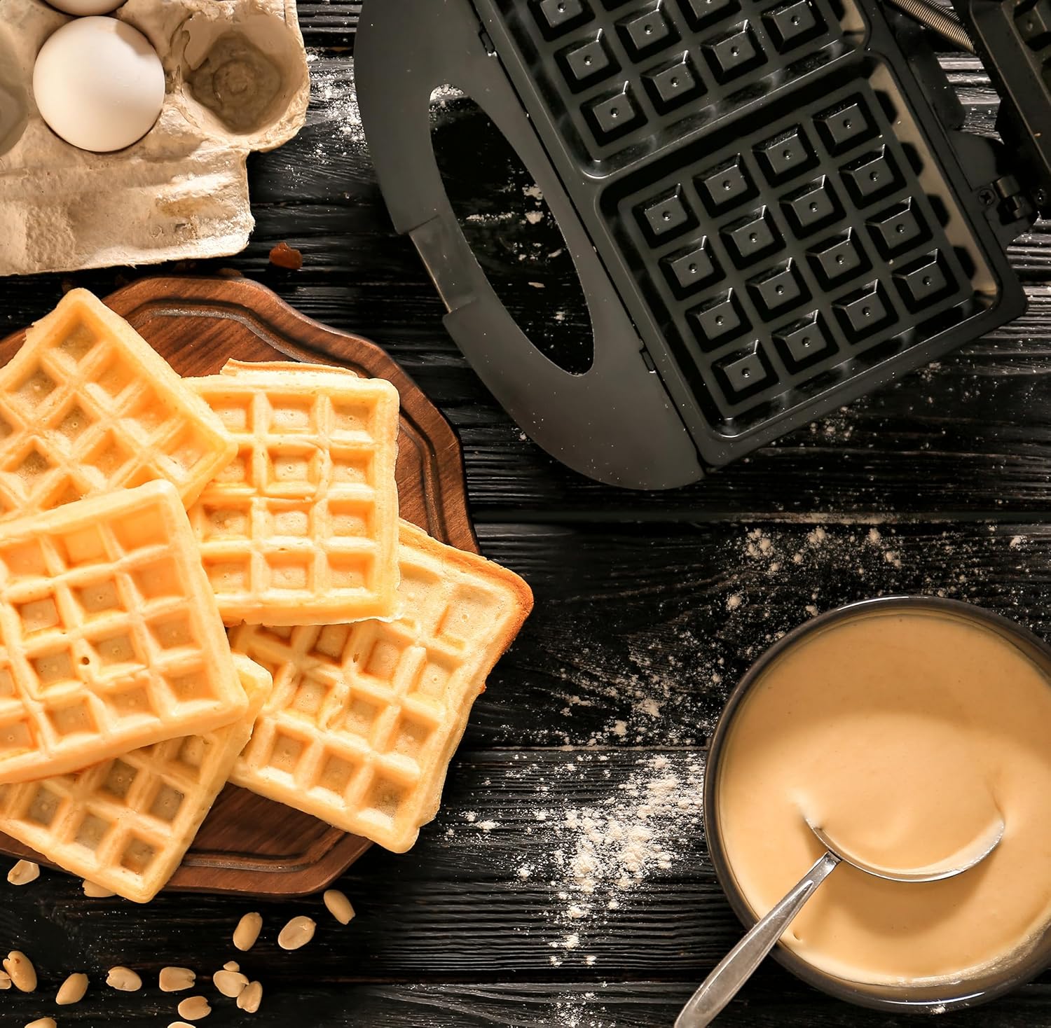 Little Balance - gaufrier électrique, plaques antiadhésives, poignée froide, sans PFAS, 750W, Happy Gaufres 8820