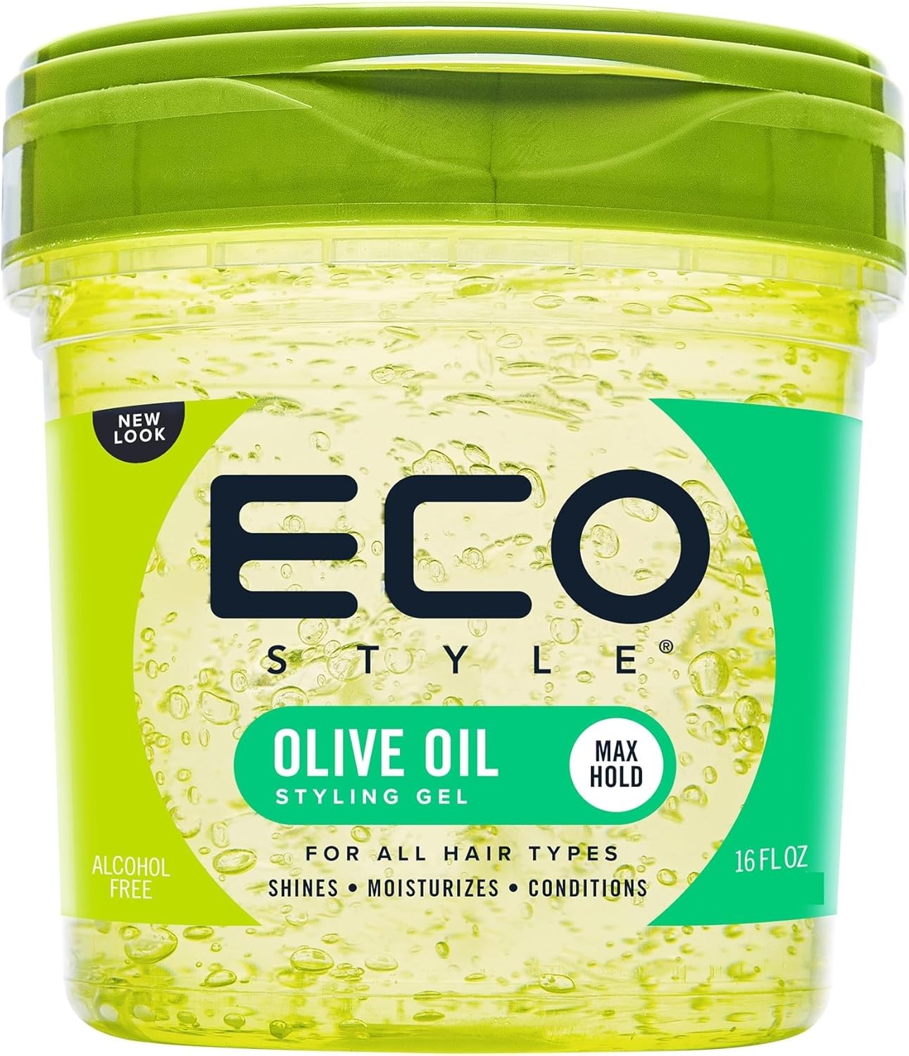 Ecostyle - gel coiffant à l'huile d'olive - 473ml - tenue forte, sans alcool, sulfate, paraben, anti-démangeaisons