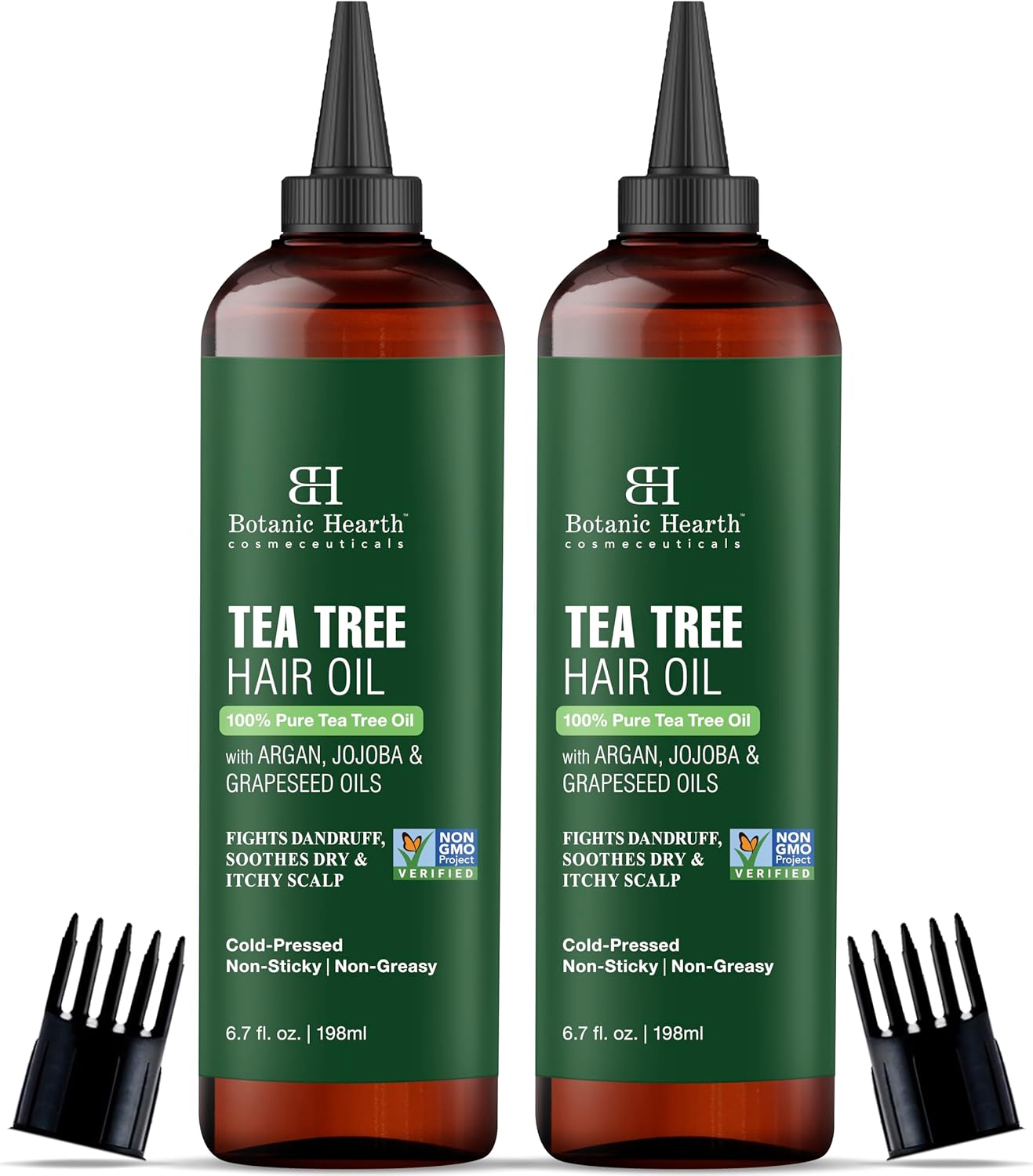 Botanic Hearth - Huile Tea Tree - 20ml x2 - Jojoba, pépins de raisin, apaisant cuir chevelu