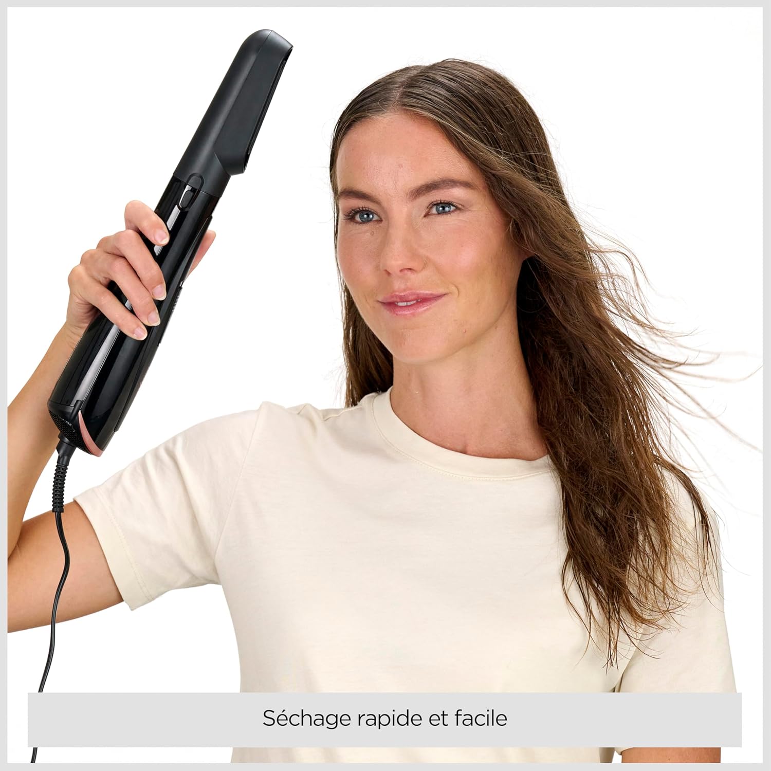 BaByliss - Brosse soufflante Perfect Finish - 3 accessoires - 2 températures, ionique, bouton air froid - AS126E