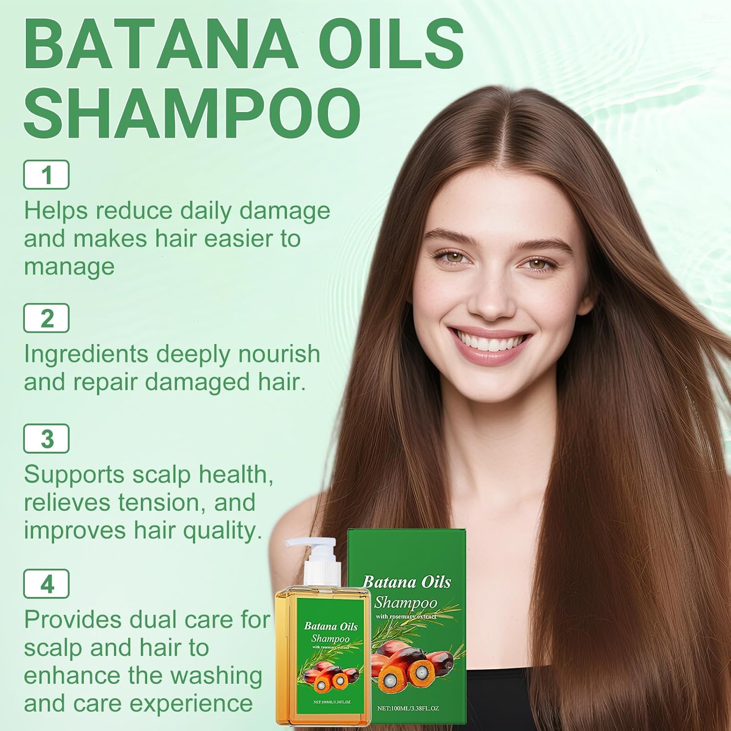 Shampoing à l'huile de Batana - set 2 pièces - hydratation, nutrition et réparation cheveux