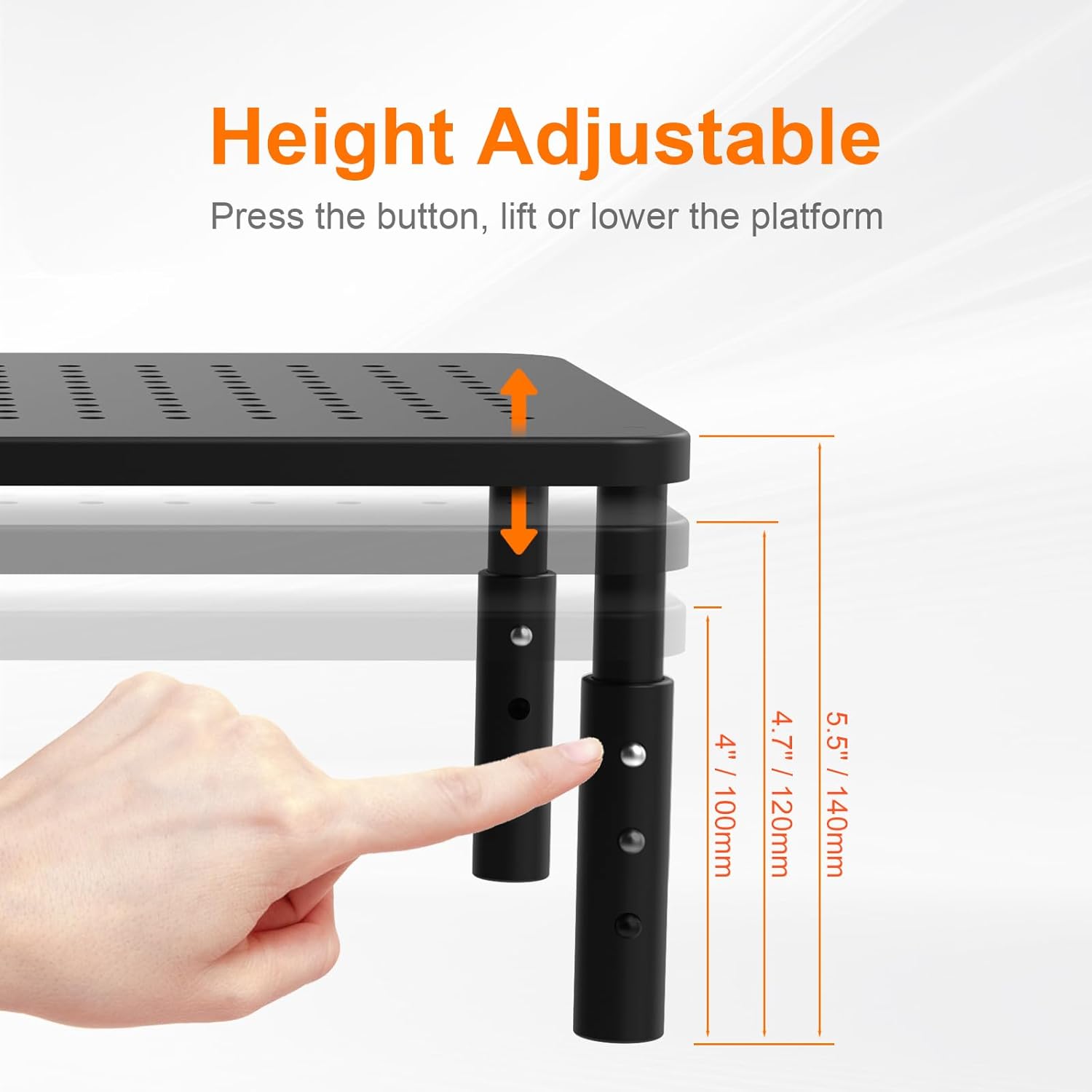 GRIFEMA - support moniteur réglable hauteur, 20kg, noir - GB1051