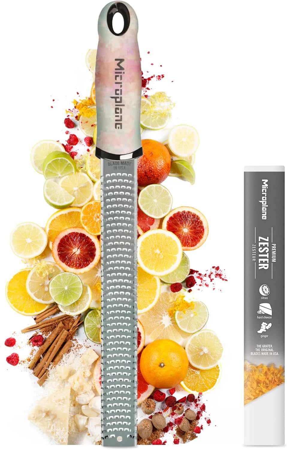 Microplane - Râpe à zester série Ombre - lame fine, inox, US, zeste, parmesan