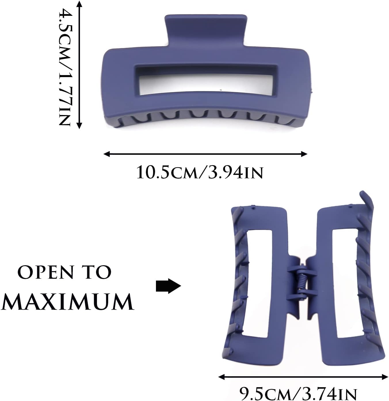 Kavya - lot 6 pinces cheveux - 10,5cm - antidérapantes, épaisses, adulte Hair Claw Clip-C