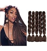ShowJarlly Kanekalon Meches Tresse Cheveux,24"Rajout Meches Tresse Cheveux,5 Paquets Meches Pour ...
