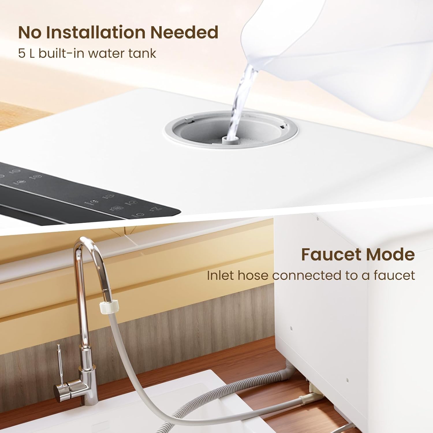 HAVA - mini lave-vaisselle 2024 - compact - 8 programmes, sécurité enfant, 5L