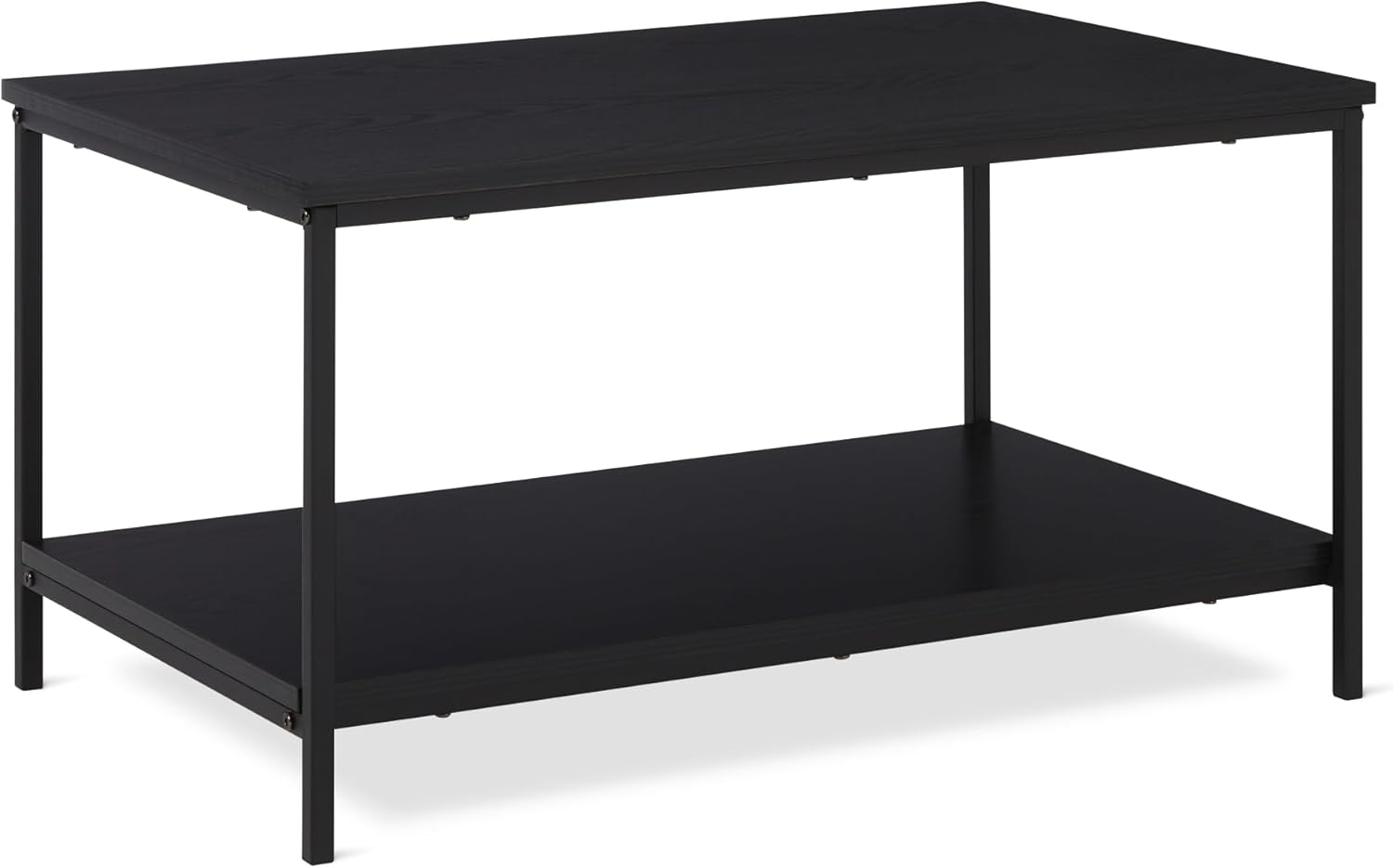 m-dealz Basics - Table Rectangulaire Moderne - 50,5x80x42cm - étagère inférieure, noire