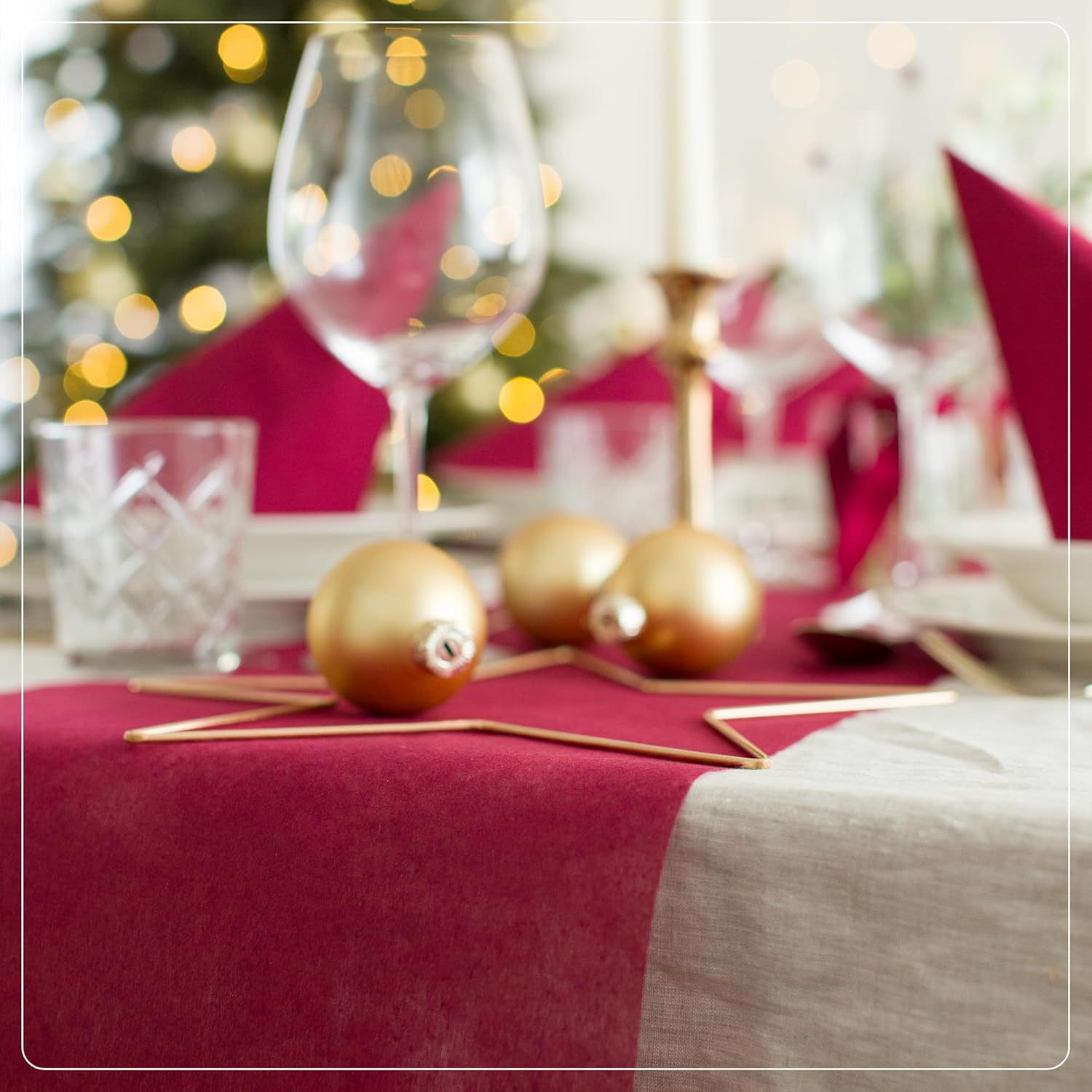 100%Mosel - Chemin de table - 30x2500cm - non-tissé rouge décoratif