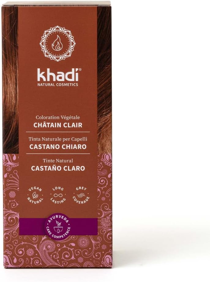 Khadi - coloration végétale châtain clair - 100g - reflets roux, 100% naturel