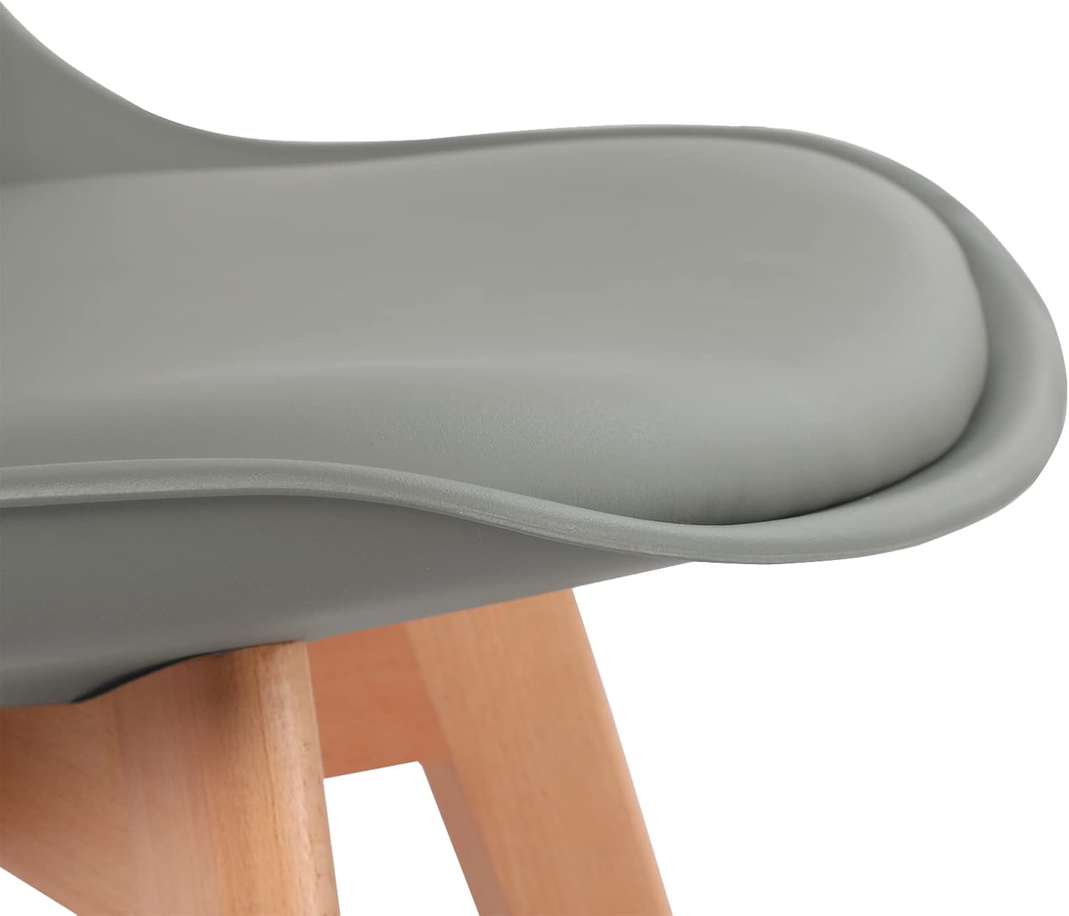 EGGREE - Lot de 4 chaises salle à manger - bois hêtre, rembourrées, grises