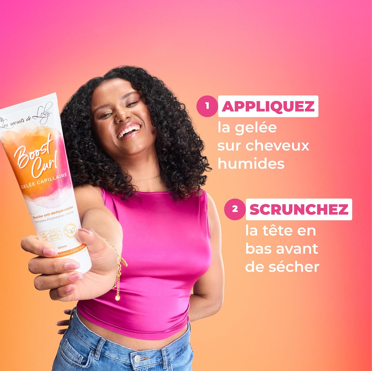 Les Secrets de Loly - Boost Curl - 250 ml - Gelée coiffante hydratante boucles 97% naturel