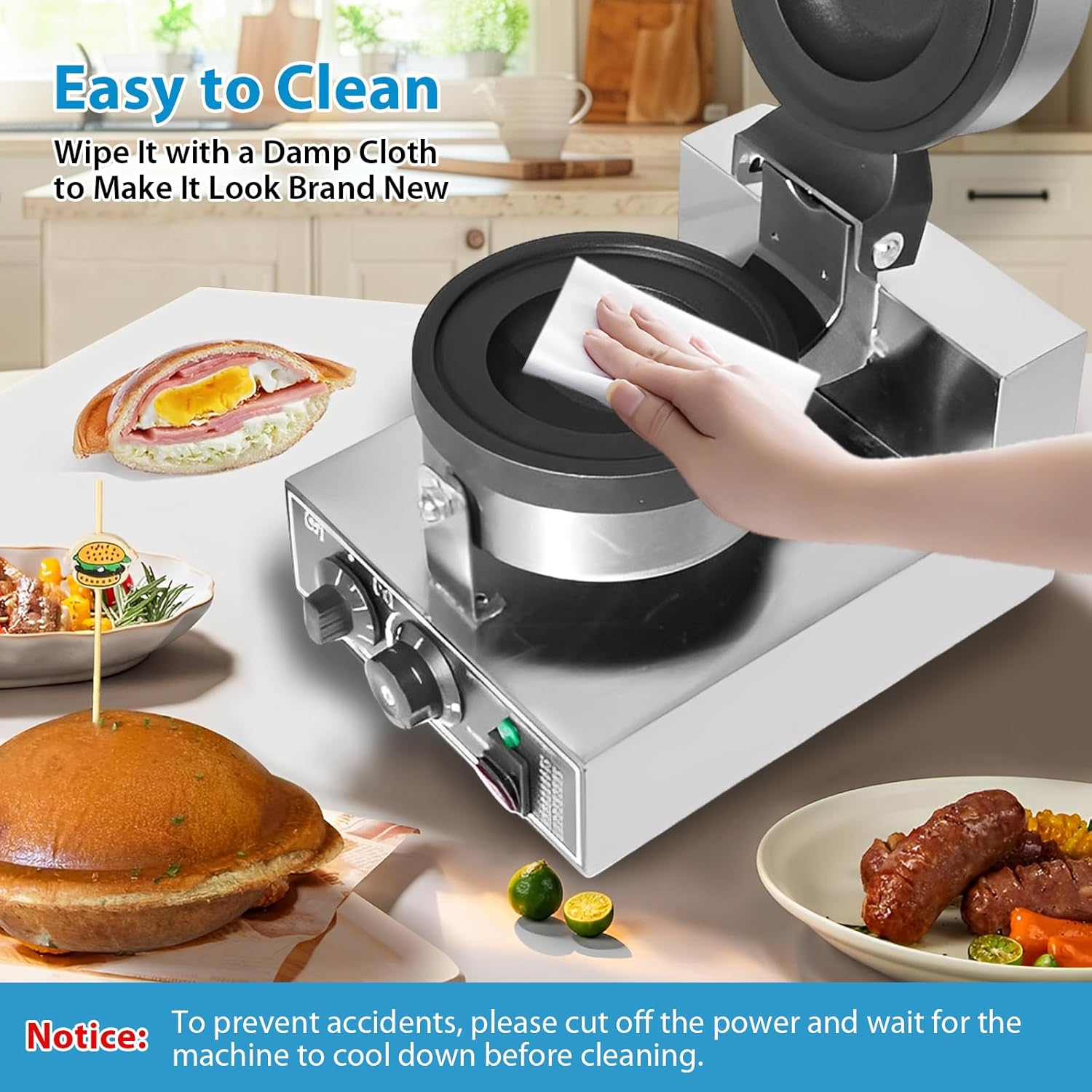 Machine à Burger - presse panini, 50-300°C, minuterie 5min, antiadhésif