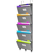 Veronly Organiseur mural à suspendre avec 6 grandes poches, grand tableau pour magazines, etc.