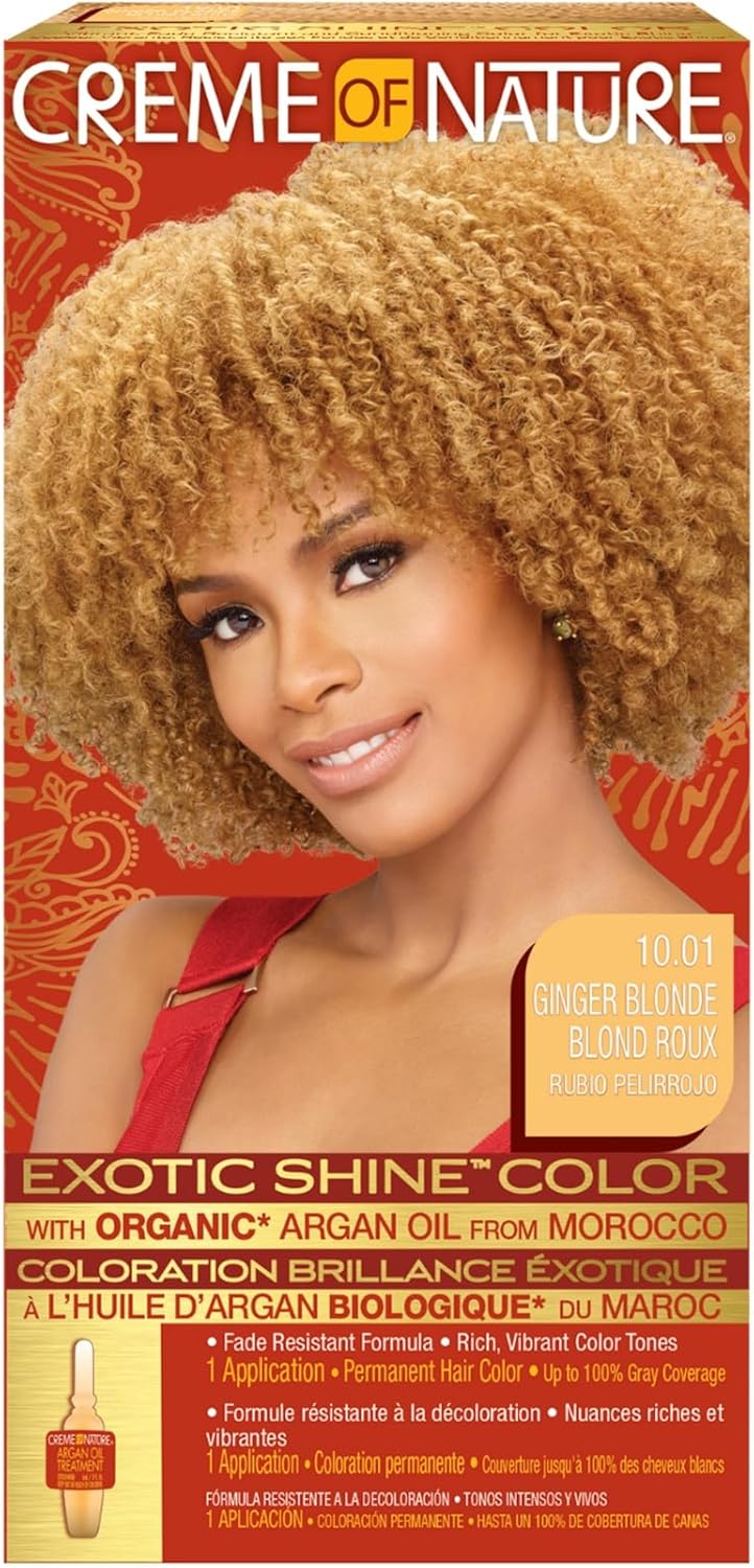 Creme of Nature - Argan Oil coloration longue tenue - 10.01 blond roux - couvre 100% cheveux blancs