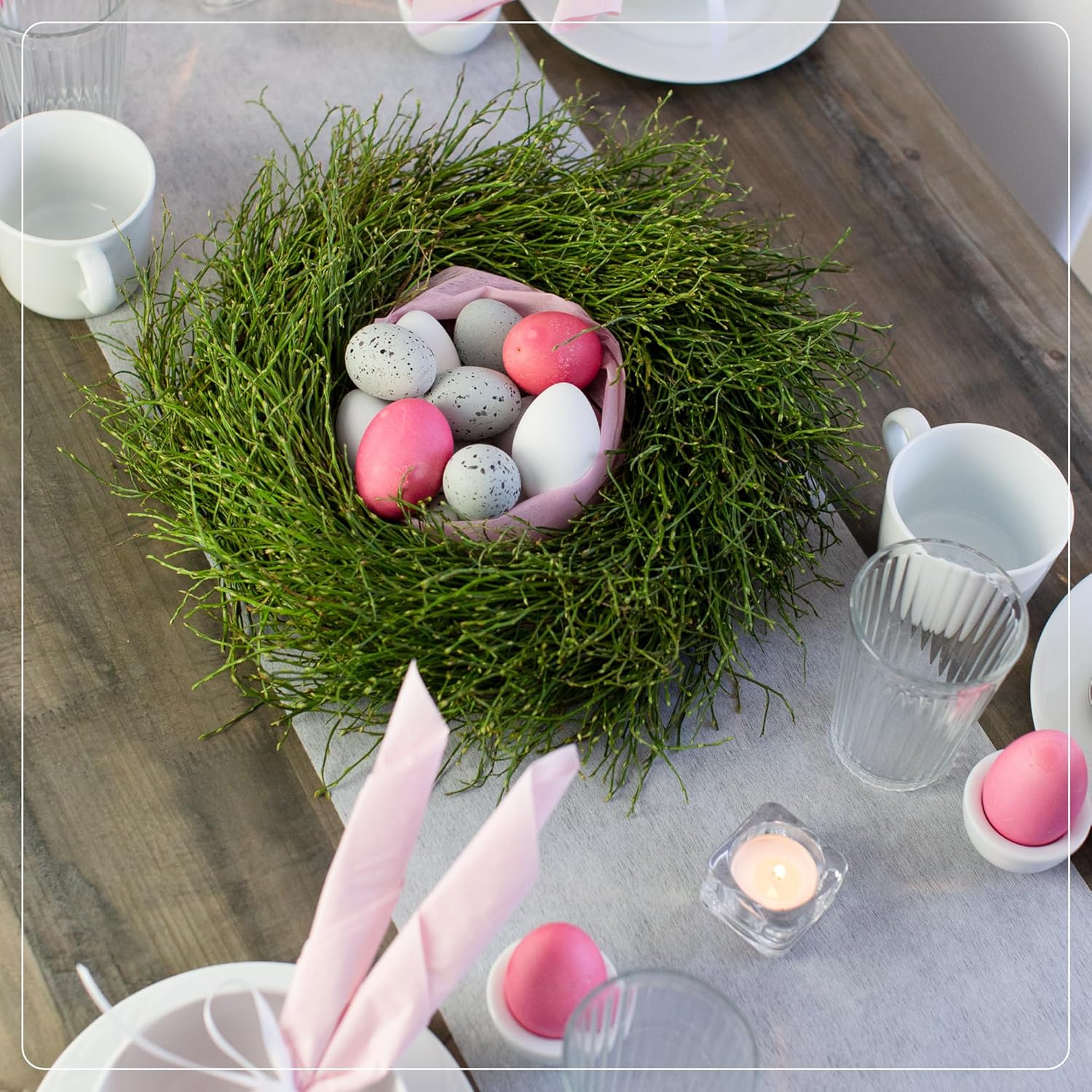 100%Mosel - Chemin de Table non-tissé - 30x2500 cm - Blanc, décoratif