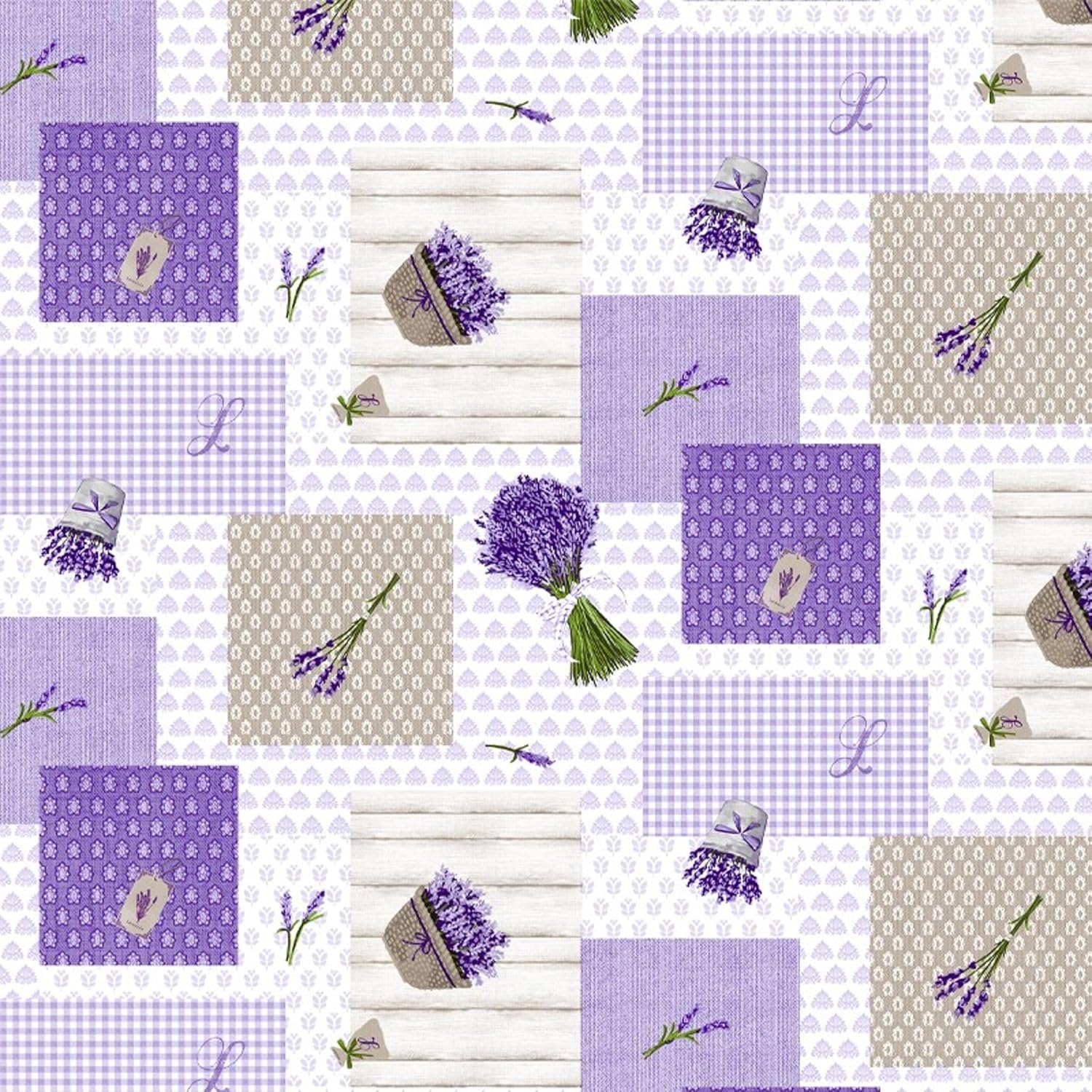 Nappe en toile cirée - rectangulaire Provence - 260x140 cm - anti-taches, imperméable, facile entretien