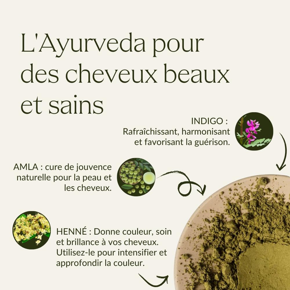 khadi - NOIR PROFOND - 100g - coloration végétale noire, intense, vegan