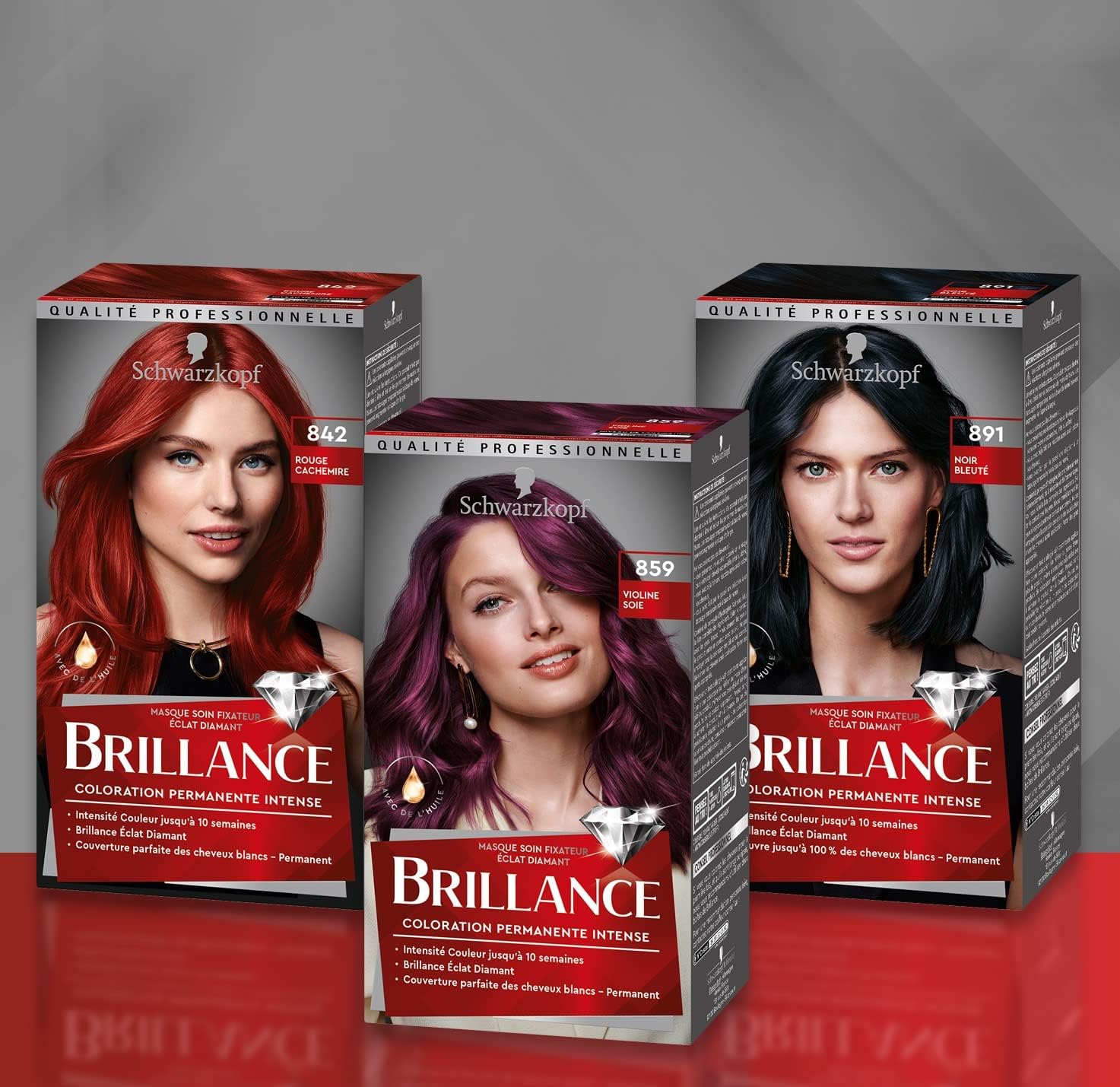 Schwarzkopf - Brillance coloration permanente - éclat diamant, couverture cheveux blancs, masque soin - 860