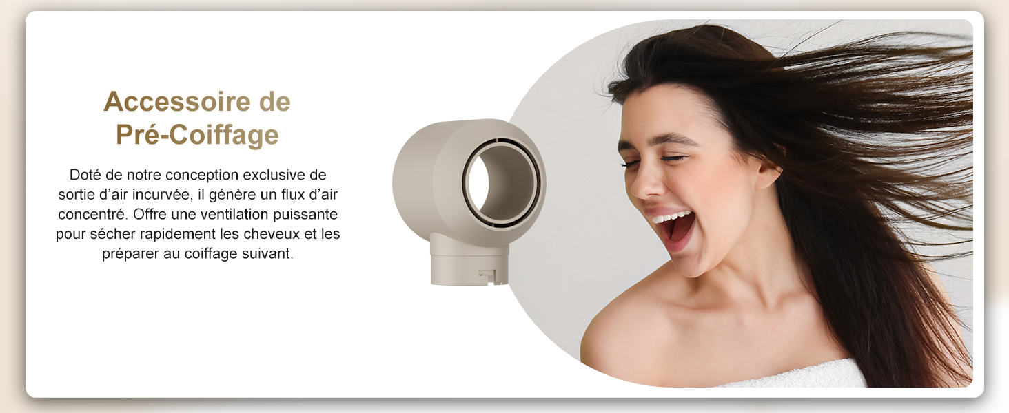 Le texte indique « Accesorio de Pre-Collfing ». Série d'images montrant un accessoire pour le cou avec une comparaison avant/après démontrant un effet rafraîchissant sur la région du cou.