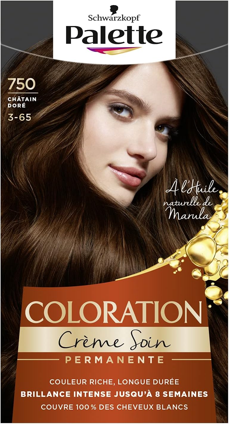 Schwarzkopf Palette - Coloration crème soin cheveux - couvre 100%, tenue 8 semaines - 750