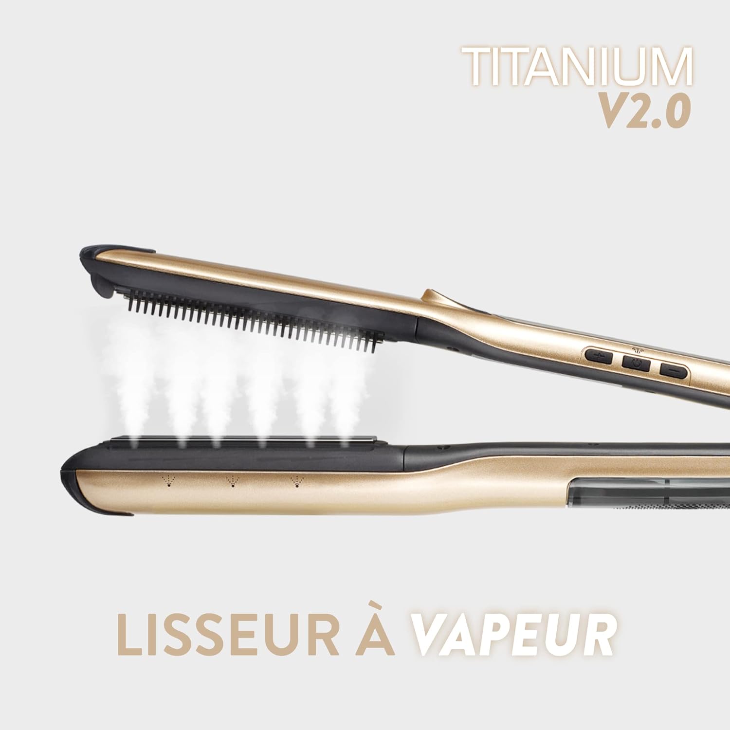 Saint Algue - Demeliss Titanium V2.0 - lisseur vapeur haute performance, hydratation intense, tapis-trousse 2en1, tous t