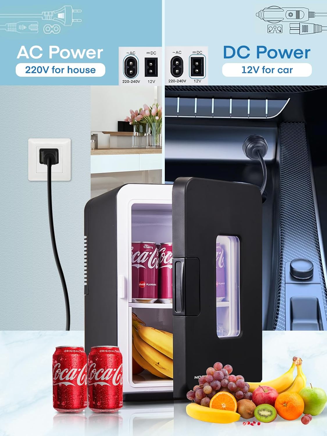 NORTHCLAN - Mini frigo 15L - chambre/voiture - chaud/froid, ECO mode