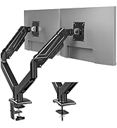 BONTEC Support double moniteur pour écrans de 15 à 34 pouces, support de bureau réglable à ressort à gaz