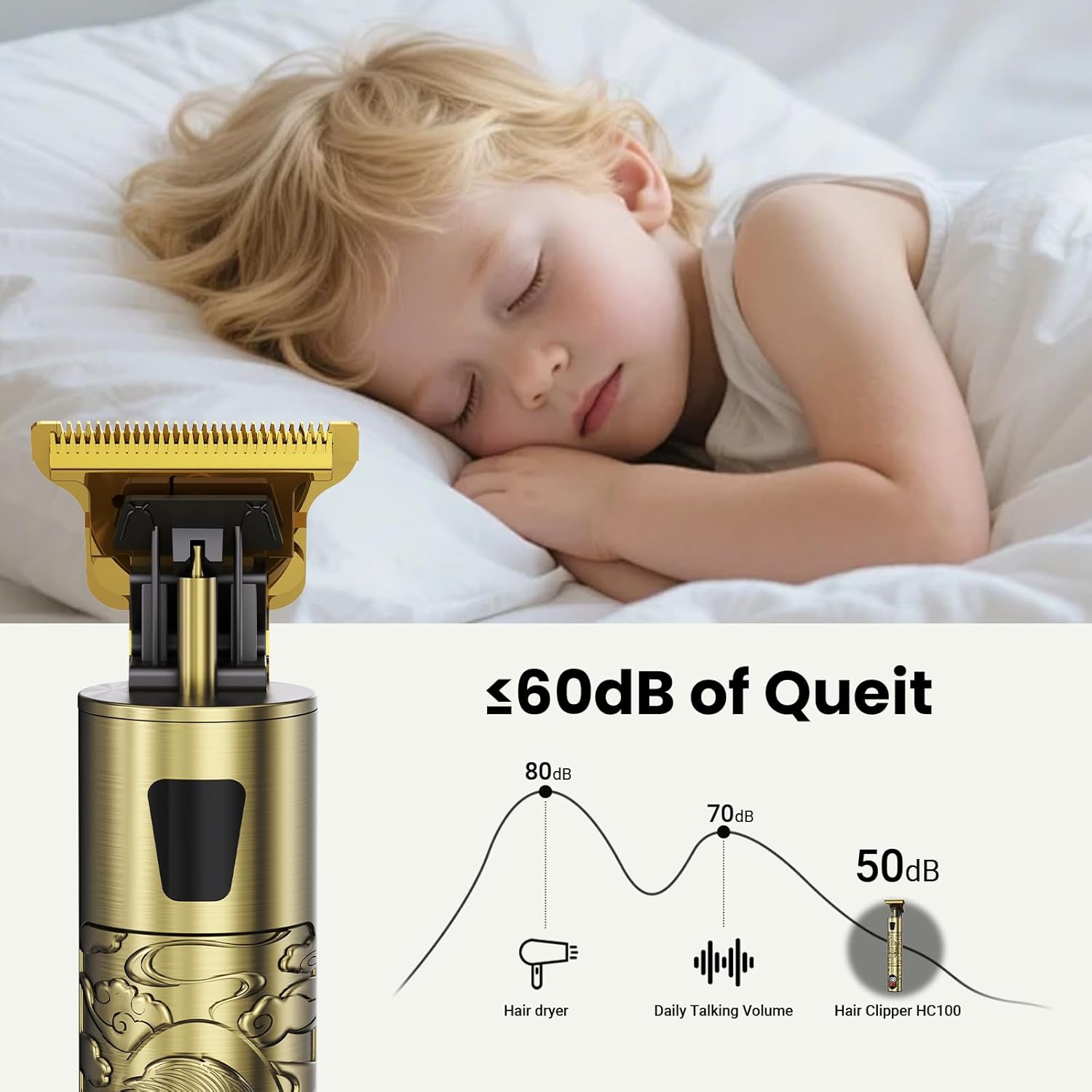 Yineel - Tondeuse HC100 - lame T, écran LCD, Type-C, précision, HC100