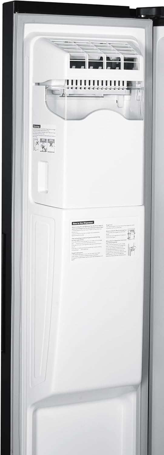 GEDTECH - Réfrigérateur Side by Side 513L, eau et glaçons, GSBSA513DX