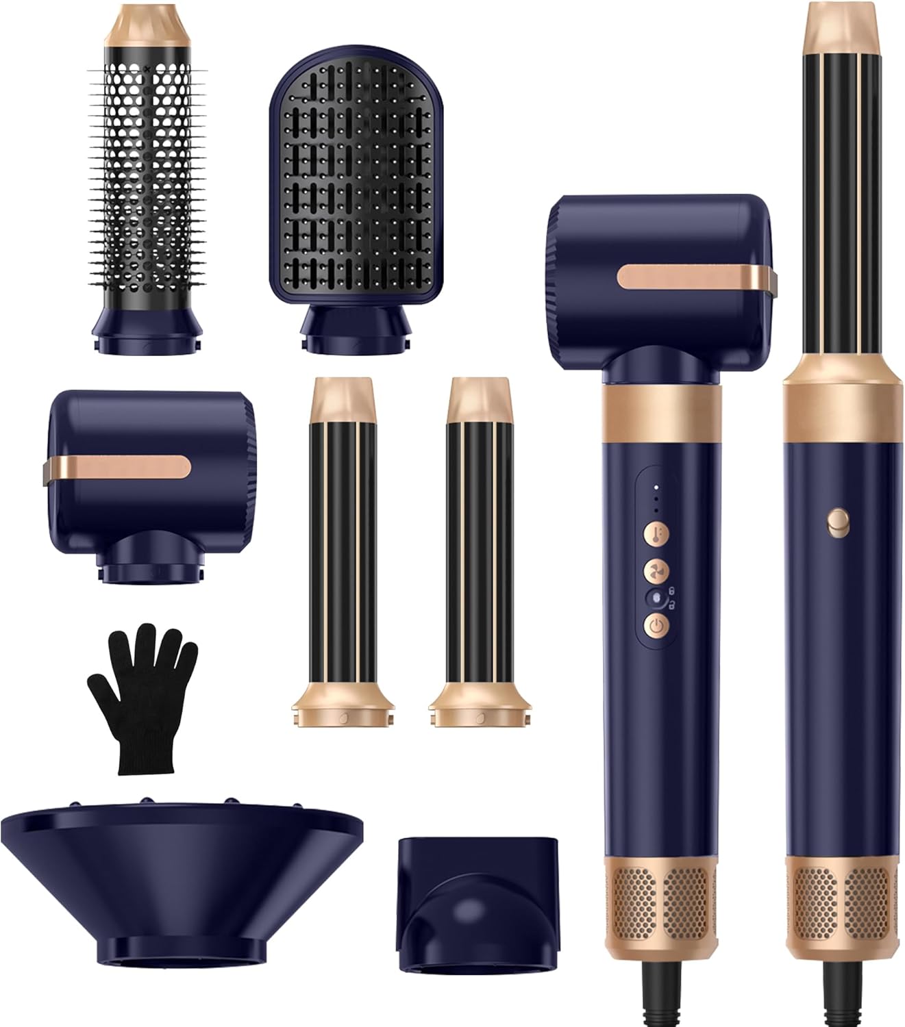 Sèche Cheveux Air Styler 7 en 1 - 1400W - 3 températures, boucle et lissage, fer à boucler 30 mm