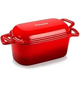 Faitout ovale en fonte émaillée avec couvercle et angle double face