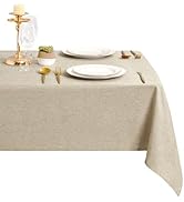 DWCN Nappe Beige Aspect Lin Lavable et imperméable, pour Salle à Manger, Jardin, fête, Mariage ou...