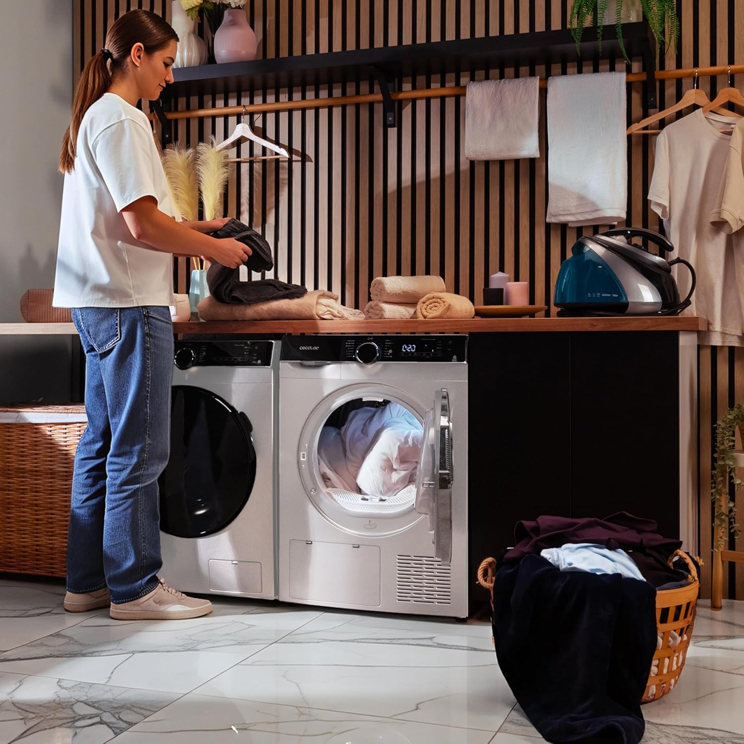 Cecotec - sèche-linge 10kg, pompe à chaleur, A+++, 14 programmes, UV, Bolero Dresscode Dry 10505