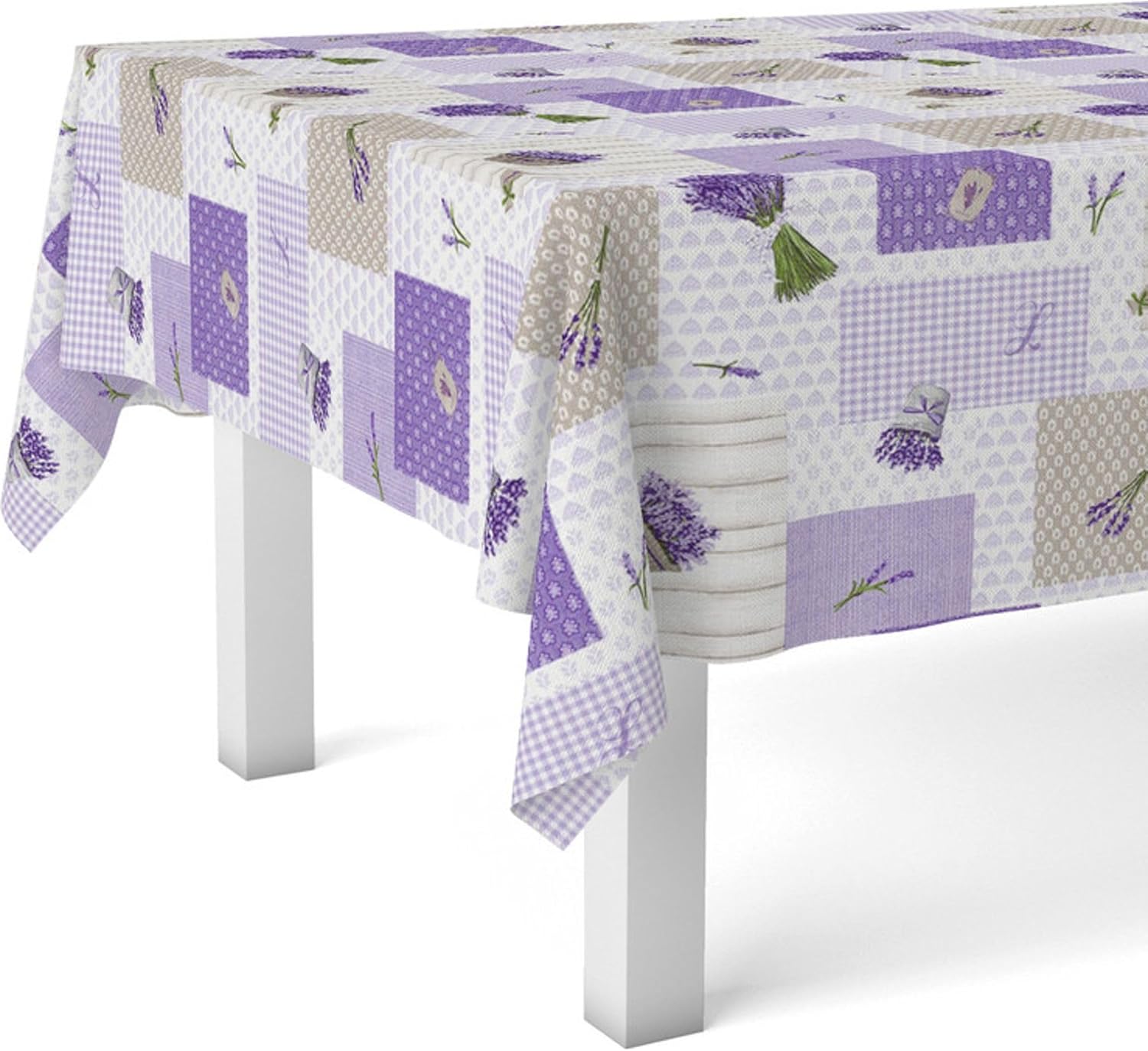 Nappe en toile cirée - rectangulaire Provence - 260x140 cm - anti-taches, imperméable, facile entretien