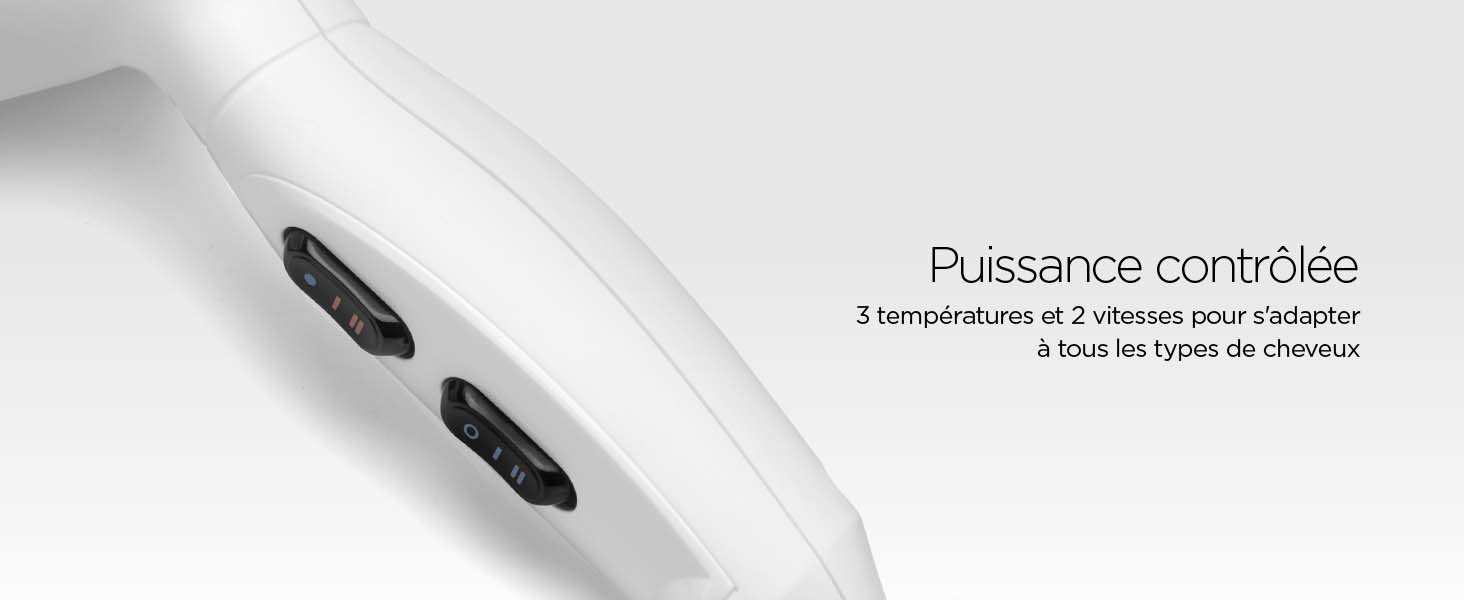 BaByliss, Sèche-cheveux Speed Pro 2000, 6704WE, séchage rapide, fabriqué en Italie, fonction ionique